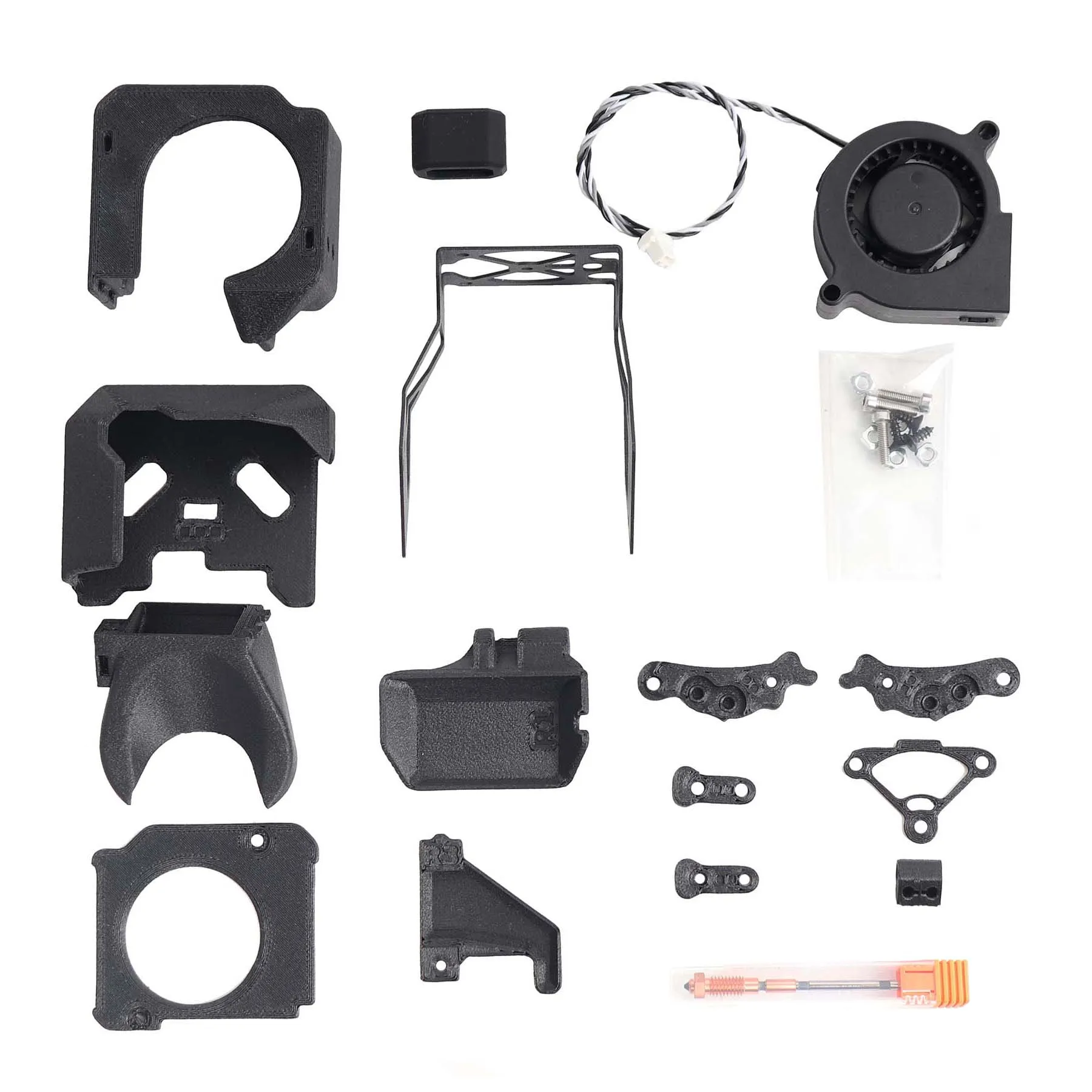 Blurolls prusa  mk3.9 mk4 to  mk3.9s mk4s extruder upgrade kit with 5020 fan mounts, pet cf, printed parts: Blue