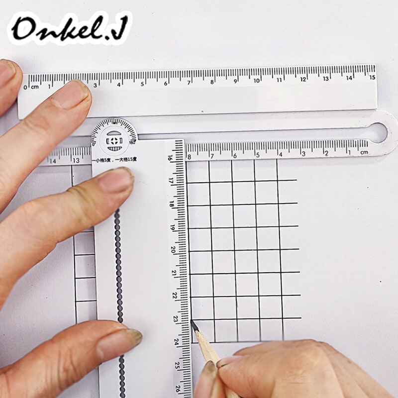30cm Transparent Rectangle Ruler Protractor Student Stationery Drawing Tool