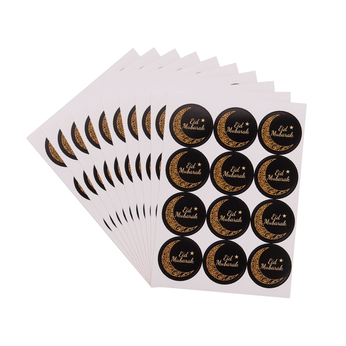 120Pcs Zwarte Sticker Ramadan Eid Stickers Eid Mubarak Geschenkdoos Label Papieren Zak Seal Sticker Ramadan Kareem Al-fitr Decor Moslim: 3