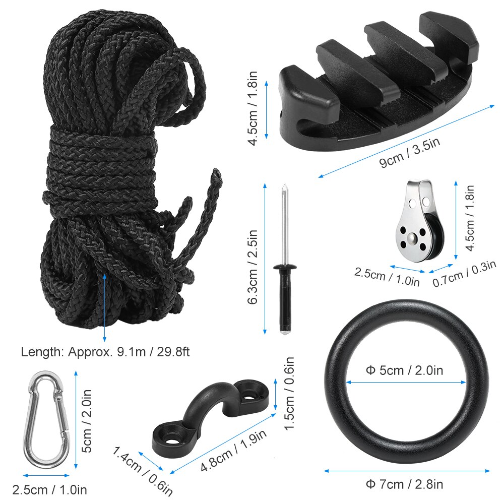 surfing Anchor Trolley Kit Rope Cleat Pulley Riggi... – Grandado