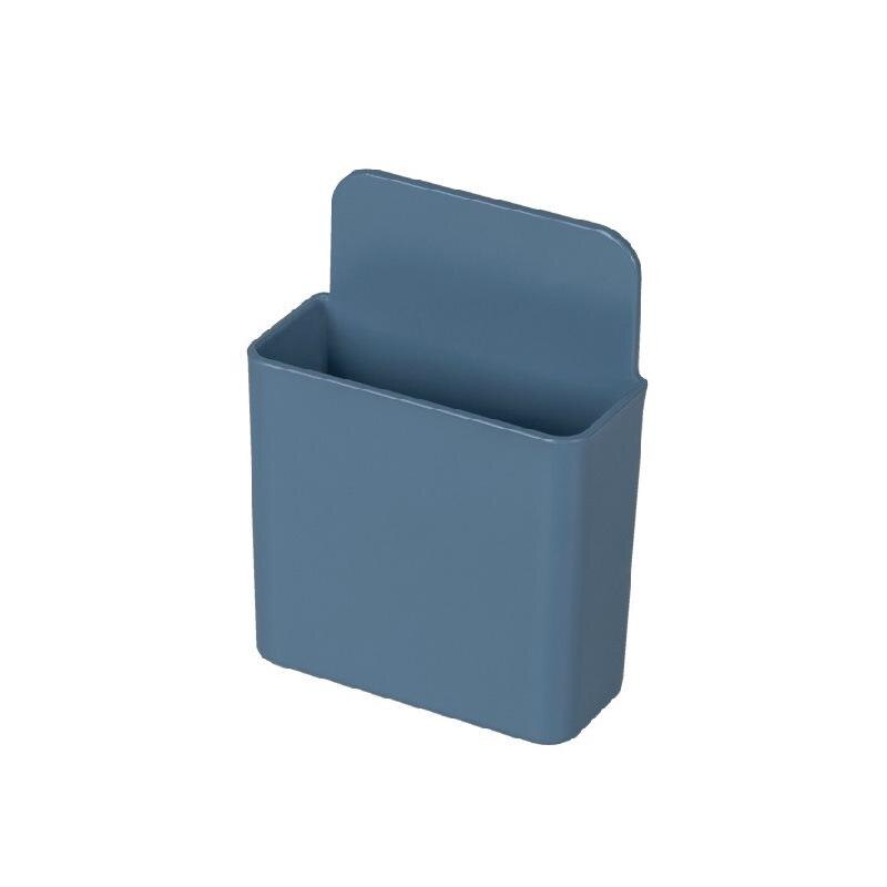 Opbergdoos afstandsbediening airconditioner opbergdoos mobiele telefoon stekker houder standaard container 1 stuk wandgemonteerde organizer: Blauw klein