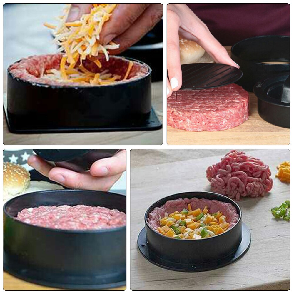 2 juegos de hamburguesas herramienta de fabricación prácticos y útiles prensadores de carne para interior