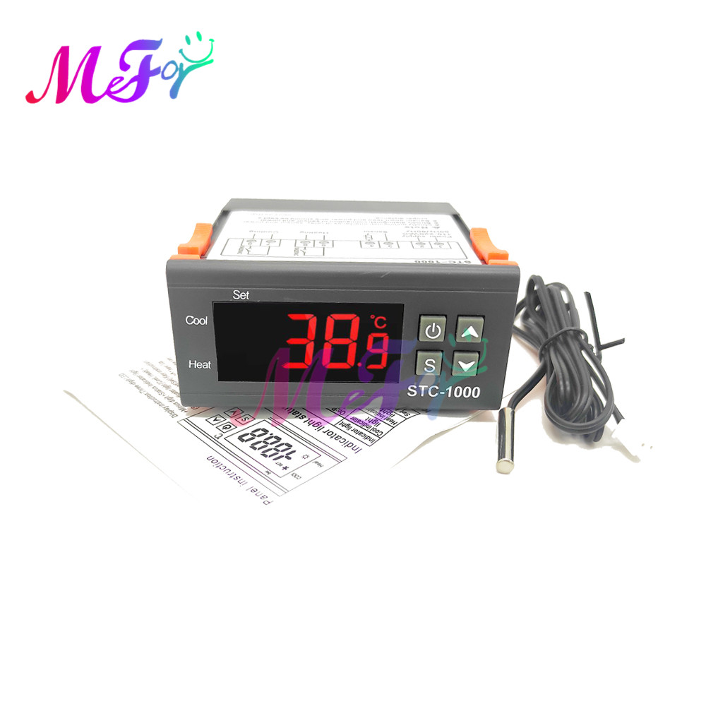 STC-1000 Digitale Temperatuurregelaar Thermostaat Thermoregulator Incubator Relais Led 10A Verwarming Cooling Stc 1000 12V 24V 220V: DC 12V