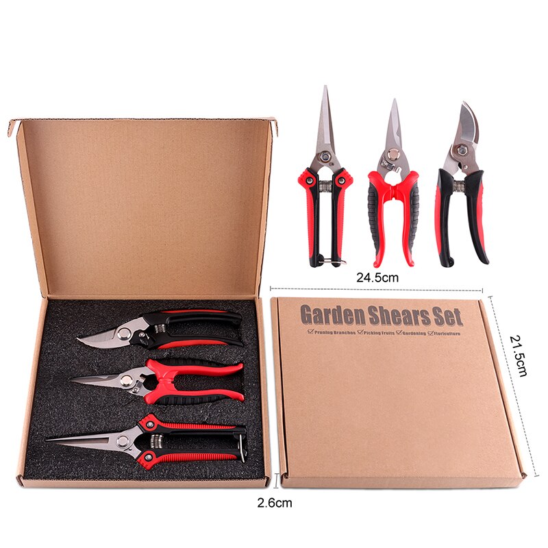 Shrub Garden Branch Shear Clippers Folding Saw Set Trim Horticulture Pruner Blade Cut Secateur Scissor Orchard Pruning Shears: Garden Shear Set A