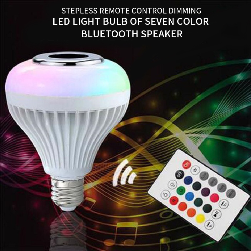 Bluetooth Gloeilamp Speaker Smart Led Rgb Kleur Lamp Licht E27 Met Afstandsbediening Multicolor Verlichting E27