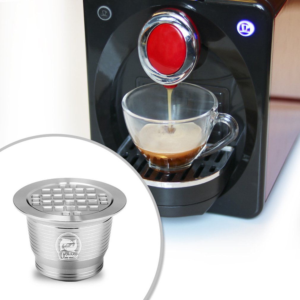 Navulbare Vierkante-Gat Koffie Capsule Pod Filter Druppelaar Sabotage Rvs Compatibel Met Nespresso Machine
