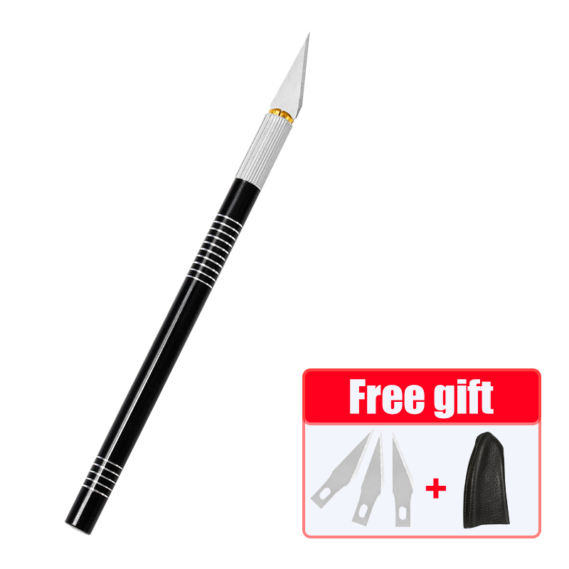 Stainless Steel Precision Knife Hobby Knife Razor Tool with Art Work Cutting Caving Sculpture Knife with Free: C