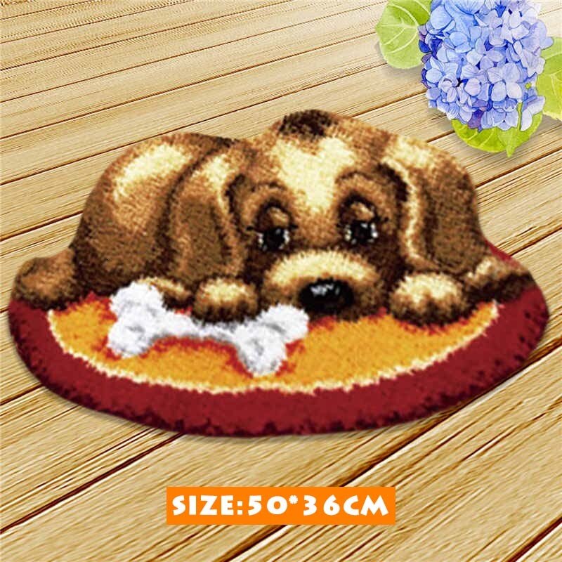 Diy Klink Haak Cartoon Kat Hond Klink Haak Mat Kussen Knooppakket Tapijt Smyrna Dier Seriesrug Kits Pakket Kussen Latchhook: AZD096