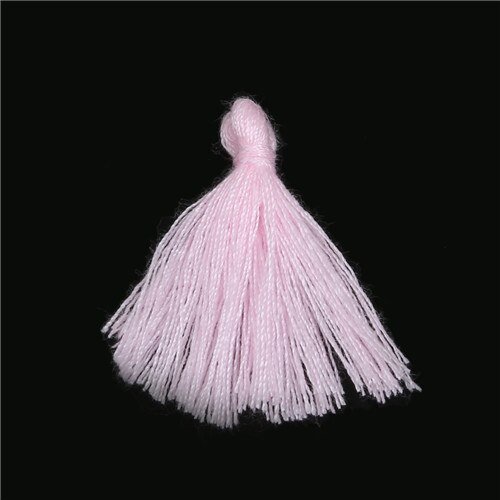 50 PC 27 MM Mini Polyester coton fil tissu gland bricolage pendentif bijoux clé faisant frange garniture artisanat glands accessoires de couture: Light Pink