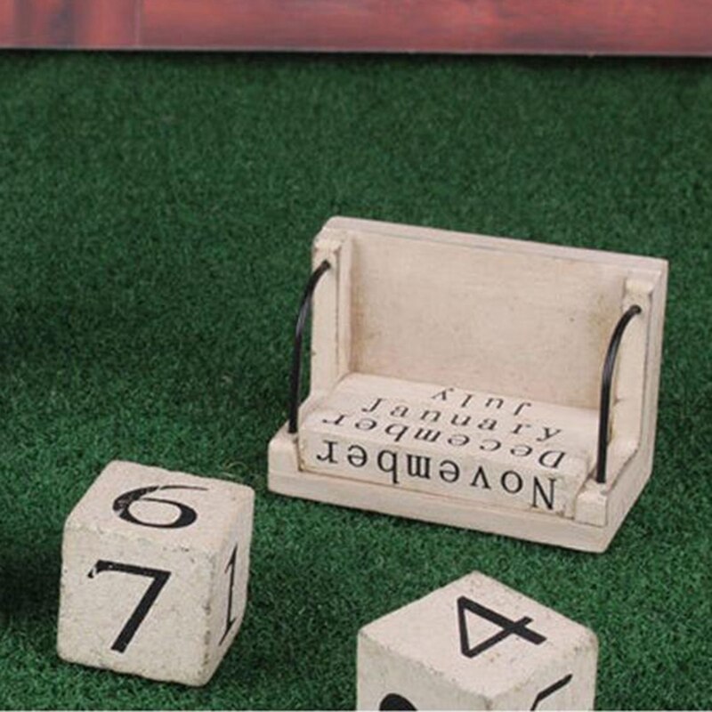 Drewniany wieczny kalendarz retro rustykalny projekt dekoracja salonu Diy roczny kalendarz planista