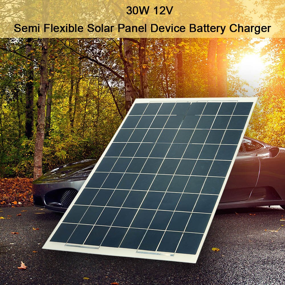 30w 12v semi-fleksibel solpanel enhed batterioplader, der hovedsagelig bruges til udendørs bilbatteri motorcykel batteriopladning