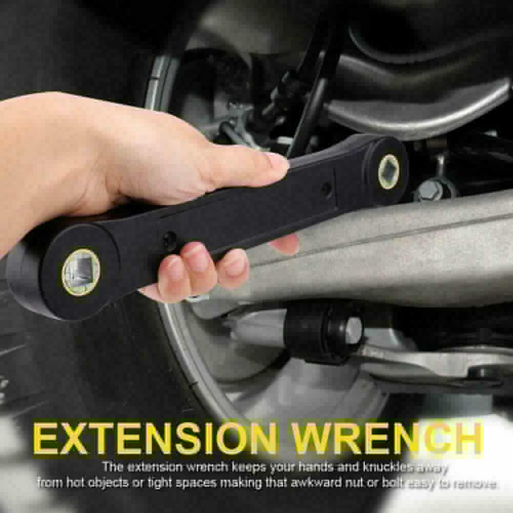 Universal Extension Wrench 3/8'' Extender Adaptor Bar Handle Works Impact Driver for Hard-to-reach Areas Home Car Repair Tools