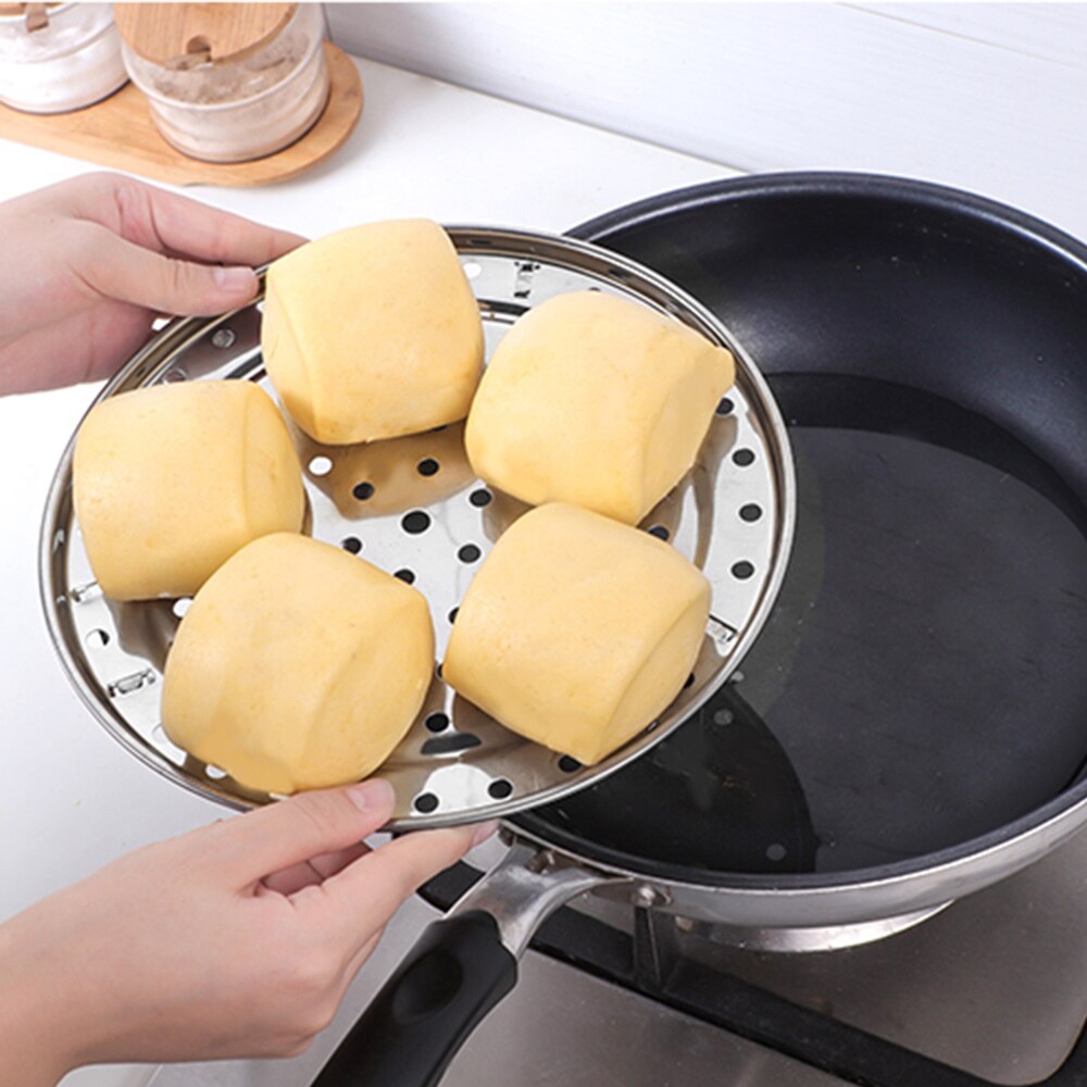 HOOMIN bandeja para albóndigas de tres patas, estante de vapor, redonda vaporera, estante de vapor, soporte de vapor para cocinar al vapor, hornear, herramienta de cocina