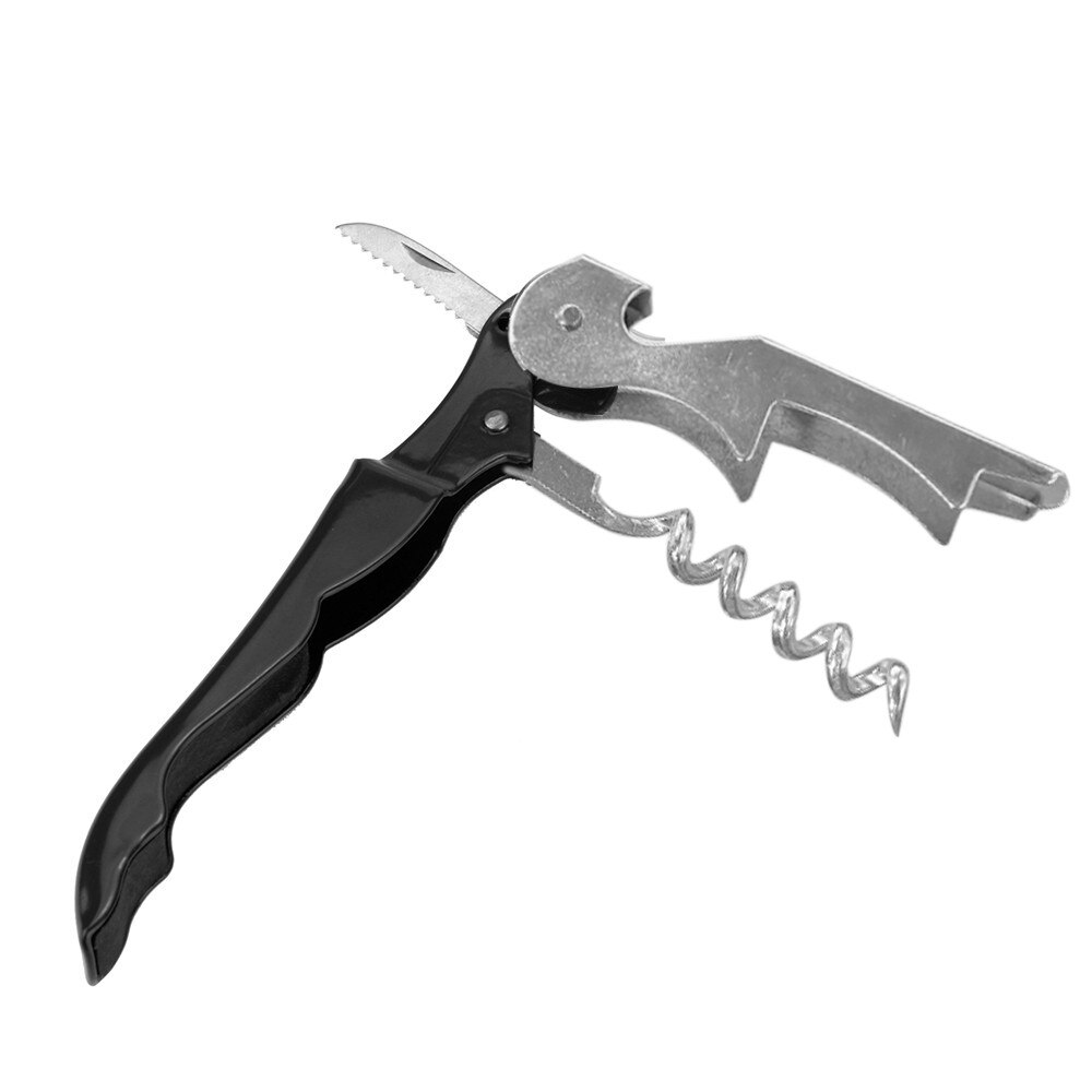 Multifunctionele Wijn Flesopener Carbon Staal Kurk Schroef Corkscrew Draagbare Keuken Bar Flesopener L * 5: Donkergrijs