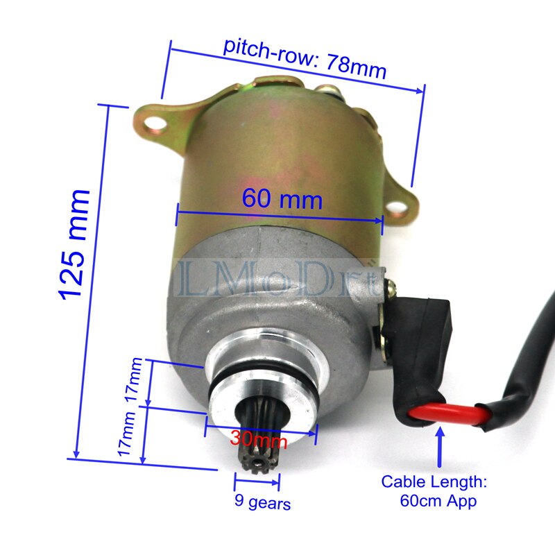 Motorrad Anlasser Motor- 9 Zähne GY6 125cc 150cc Quad Atv Fahrrad Buggy Moped Rolle