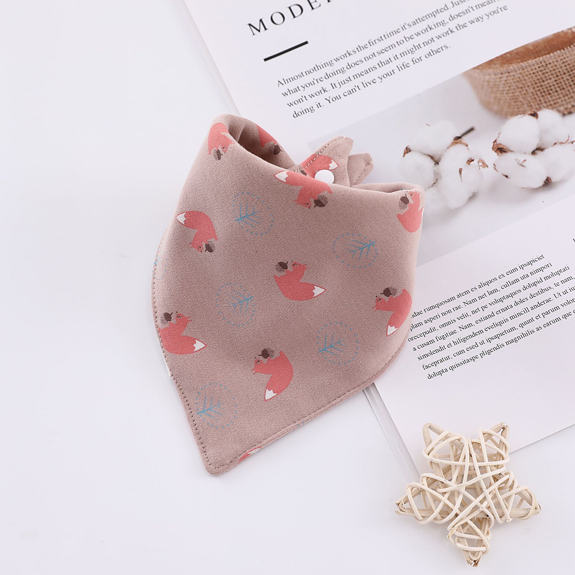 Baby Bibs Triangle Double Cotton Bibs Cartoon Print Saliva Towel Baby Boys Girls Feeding Apron Cotton Bandana Bibs: 11