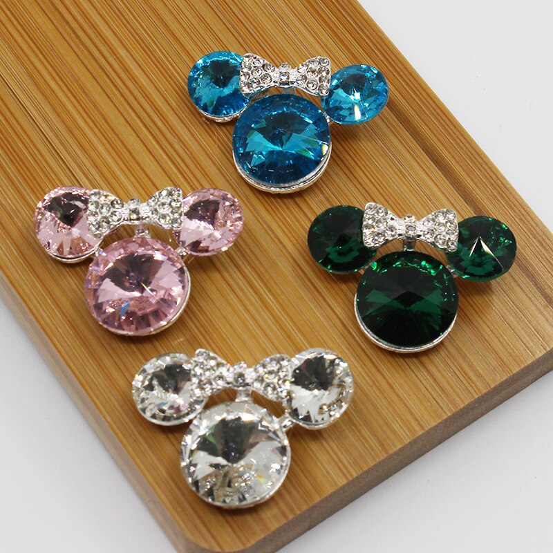 5pc 20 x 30mm flerfarvede glas rhinsten knapper til tøj sofa håndværk knop diamant sytilbehør