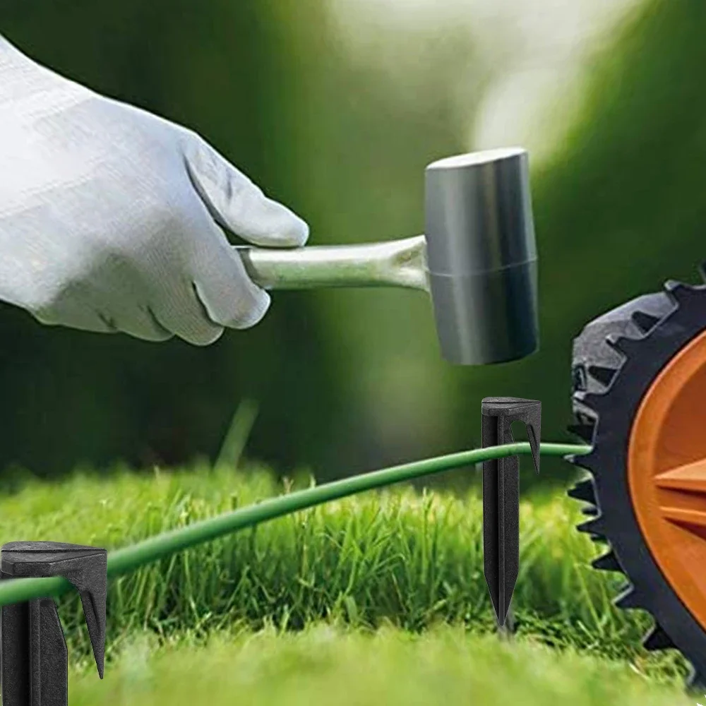 50/100/200pcs Garden Lawn Mower Pegs Environment-friendly Plastic Ground Pegs Laying Boundary Cables Robotic Lawn Mower Tools