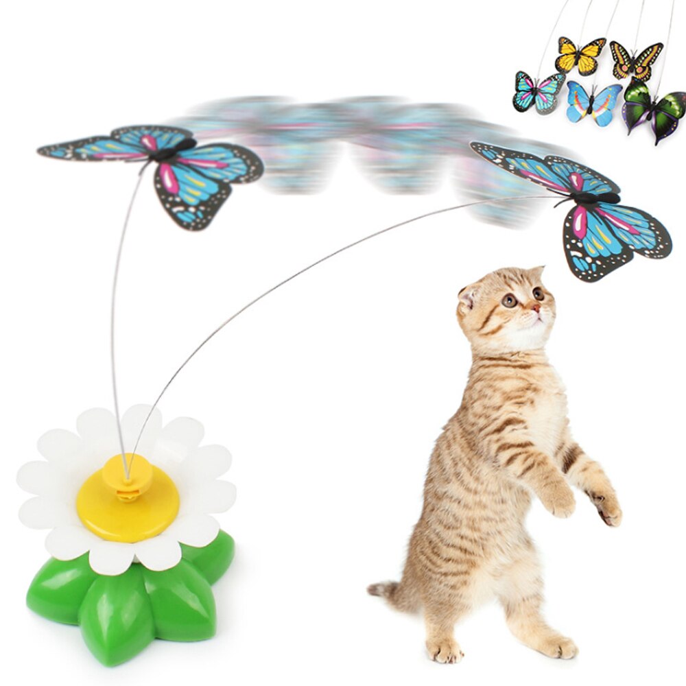 Katze Spielzeug Interaktive Elektrische Rotierende Schmetterling Ebene Kunststoff Lustige Haustier Spielzeug Ausbildung Für Katzen