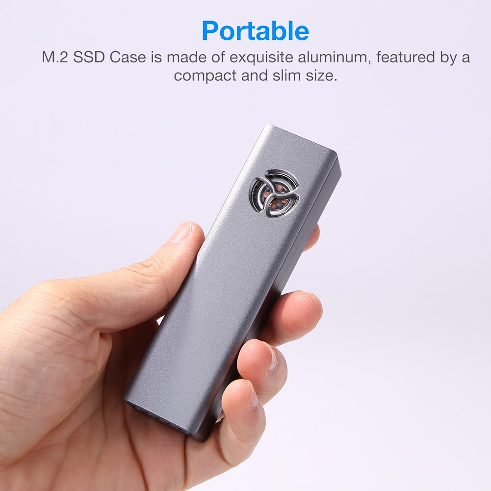 10Gbps Usb 3.1 Type-C Ssd Behuizing Fan Aluminiumlegering Externe Case M.2 Ngff Nvme Doos Solid State drive Adapter