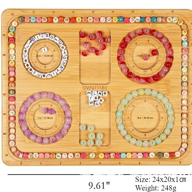 1 zestaw drewniana flokowana taca robić koralików DIY bransoletka naszyjnik elementy robić wyrobu biżuterii organizer robić koralików szara tablica z koralikami narzędzie pomiarowe: zielony