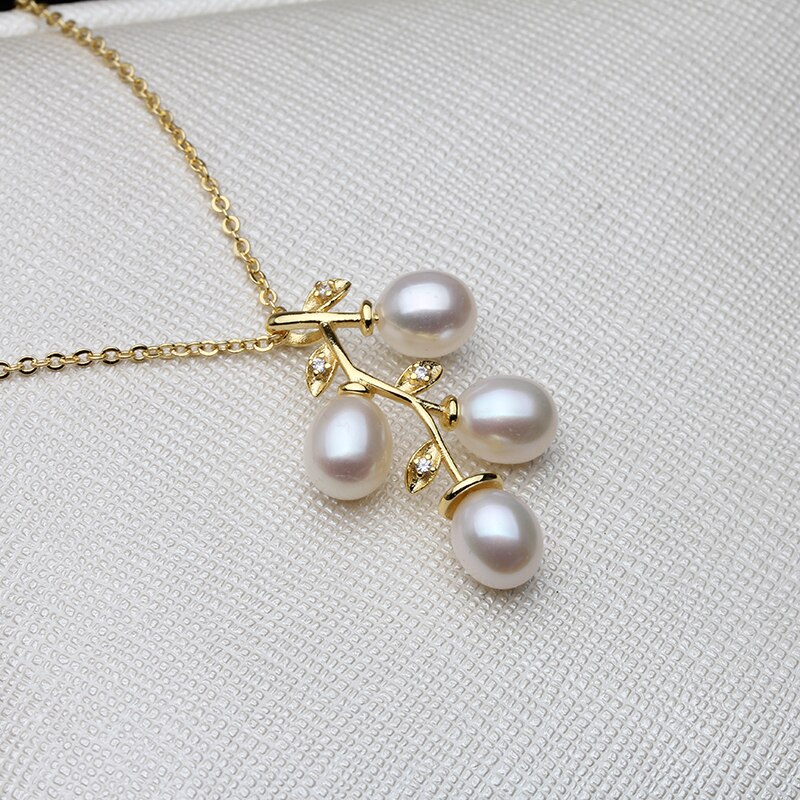 Mode Natuurlijke Zoetwater Multi-Kraal Hanger Prachtige Gouden Blad Ketting Voor Vrouwen Huwelijkscadeau: white pearl pendants