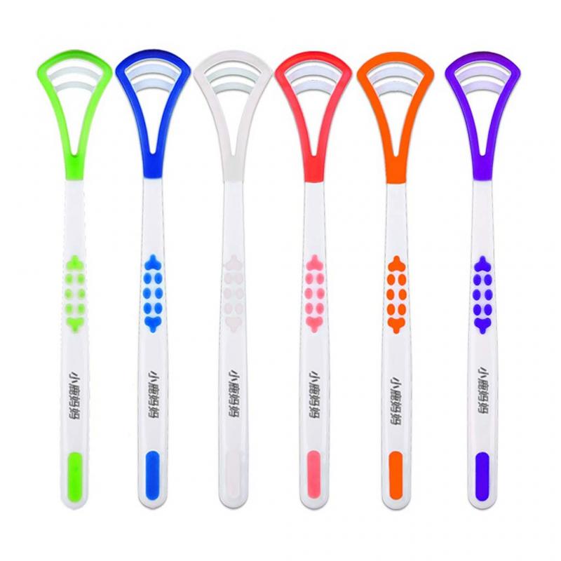 Stainless Steel Tongue Scraper Toothbrush Brush Oral Hygiene Tongue Mouth Cleaner Scraper For Bad Breath Oral Hygiene Care Tools: 05 Random Color