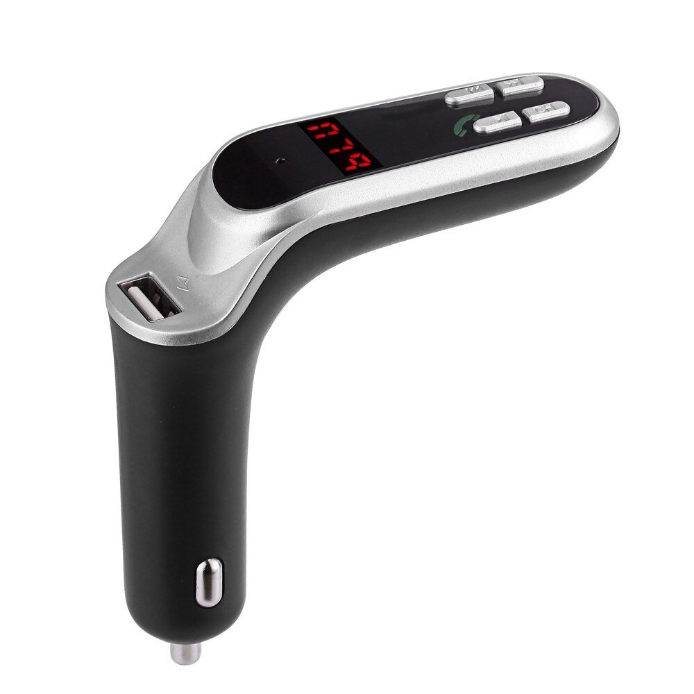Bluetooth Car Kit Handsfree FM Transmitter Radio MP3 Player USB Charger & AUX Car bluetooth mp3: Silver