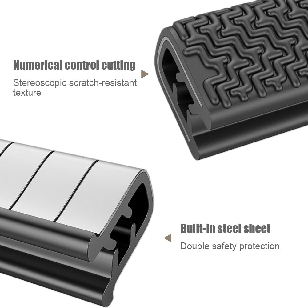 5M Auto Deur Bescherming Strips Ingebouwde Stalen Schijf Auto Anti Collision Strip Auto Deur Edge Scratch Protector Bumper Afdichting guard