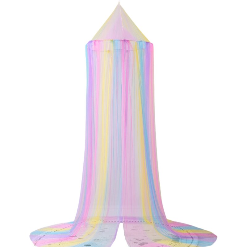 Baby Kids Bed Mesh Yarn Canopy Bedcover Mosquito Net Curtain Dome Hanging Tent: Colorful