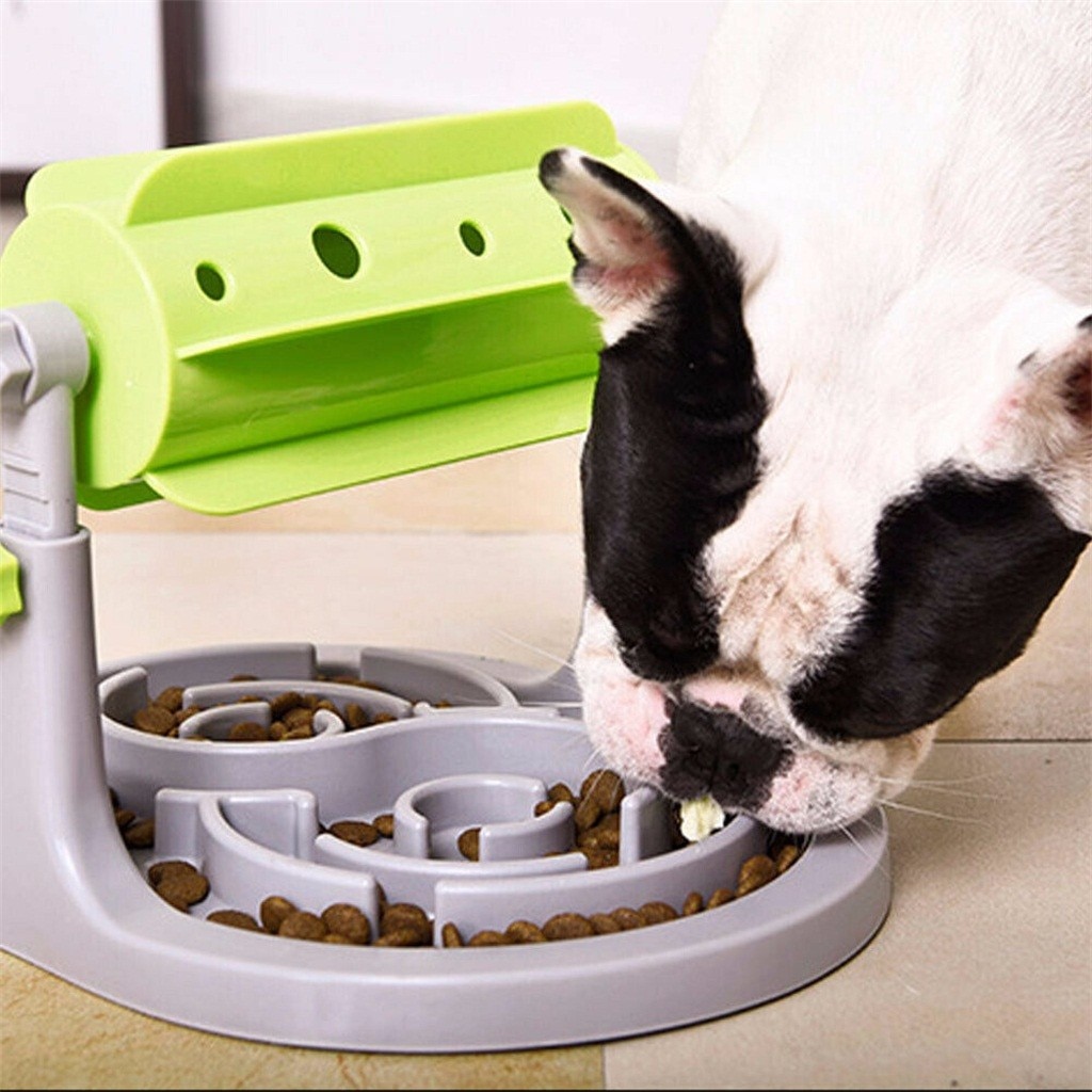 Interactif chien chat mangeoire Puzzle jouet gamelle pour ingestion lente drôle animal jeu Bloat animal de compagnie IQ formation bol divertissement intelligent butinage #0805g30