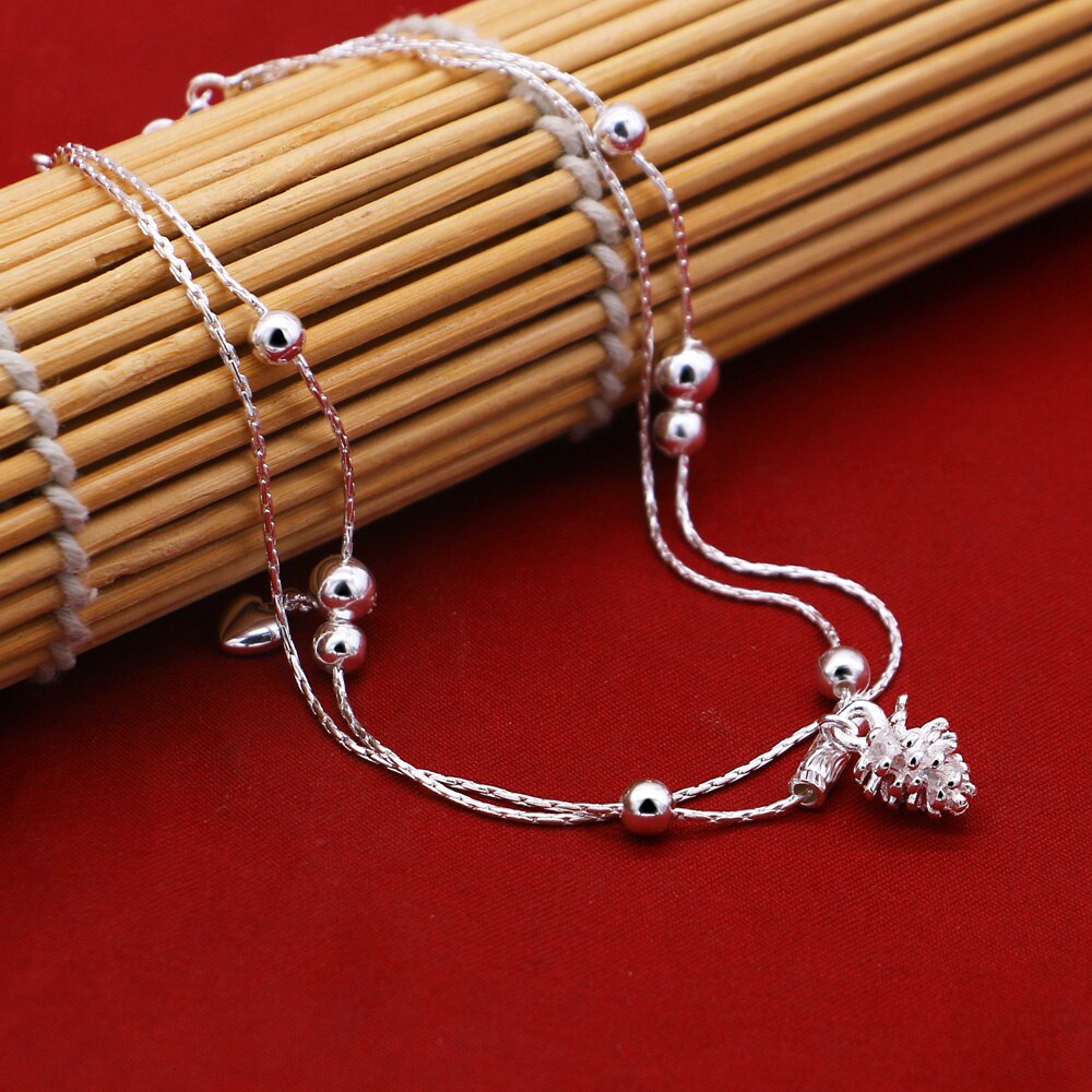 Mode Een Dennenappel Hanger Enkelbandje Armband 925 Sterling Zilver Eenvoudige Charme Ster Ankle Chain Vrouwen En Vrouwen sieraden