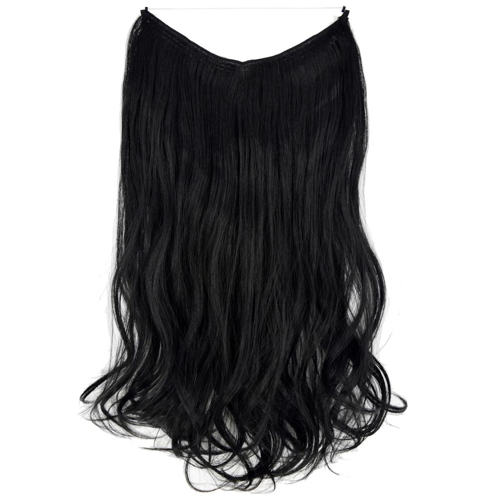 Extensions de cheveux de Halo de TOPREETY ondulent les postiches cachées par fil élastique Invisible aucune Fiber synthétique résistante à la chaleur d'agrafe TPYLW90