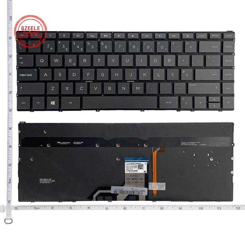 PO/RU/LA Laptop Keyboard for HP Spectre x360 13-AD TPN-W133 13-A E 13-AP 13-AN 13-AQ TPN-W144 13-AG 13-AH 13-BF Backlit: PO Brown
