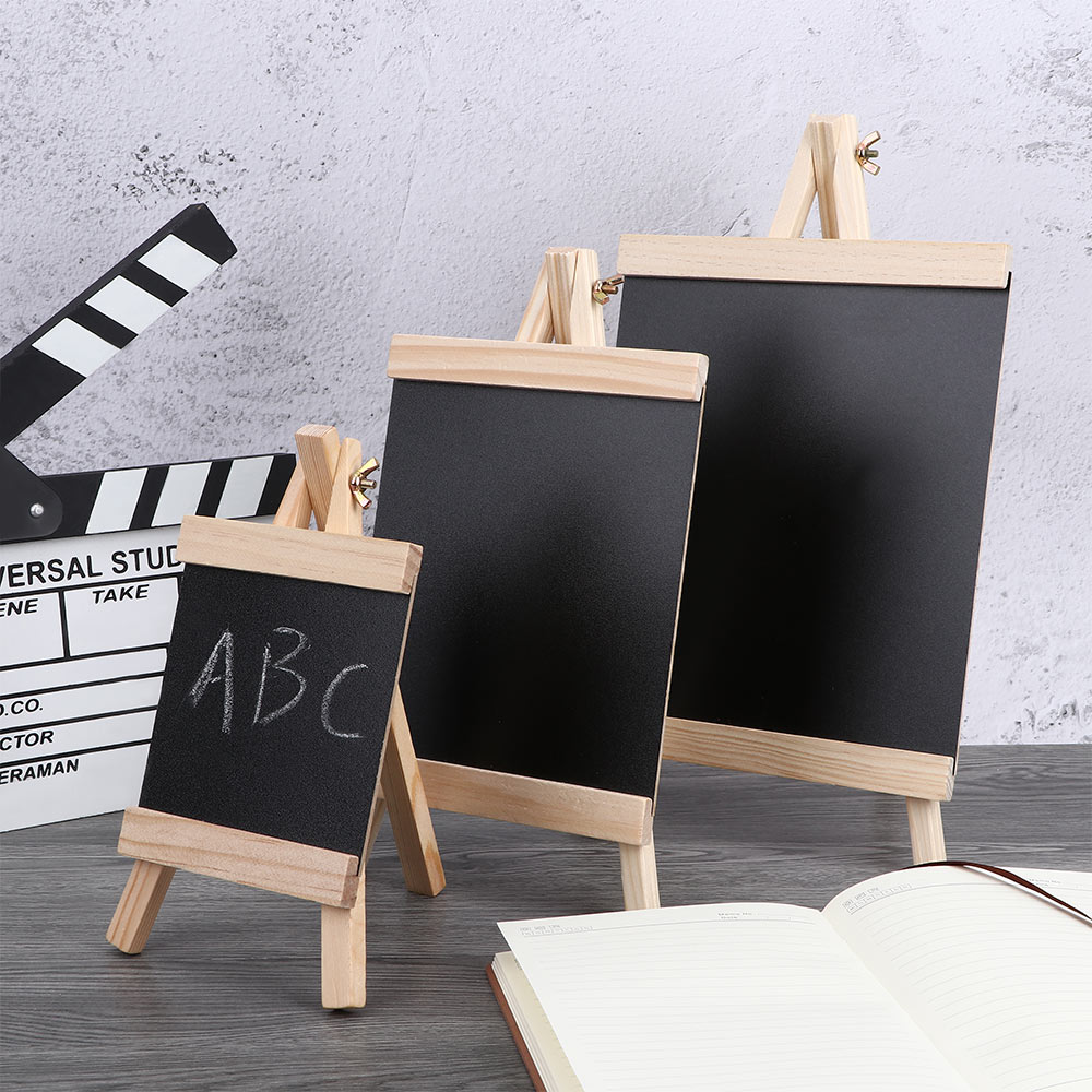 Desktop Message Blackboard Pine Wood Easel Chalkboard Kids Wooden Memo Black Board Collapsible Writing Boards School Supplies