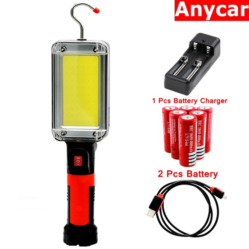 Led work light cob led lamp led car light work light led light matrix floodlight 8000LM rechargeable lamp portable waterproof: Battery And Charger