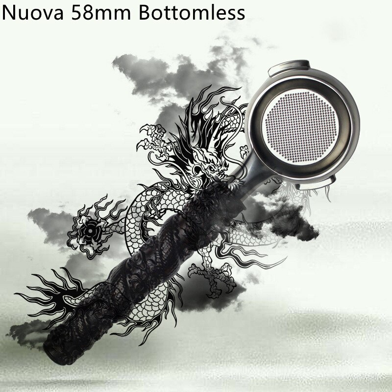 Nuova Coffee Machine Handle 58mm Solid Wood Bottomless Synthetic Handle Suitable for Delonghi/La Marzocco/E61 Universal