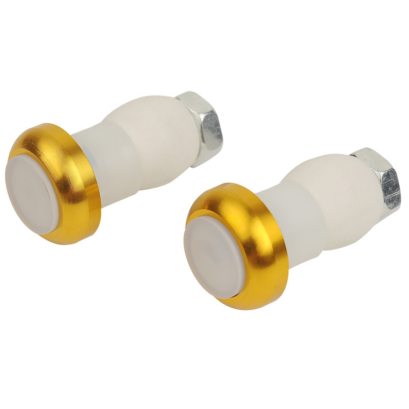 2 pièces vélo guidon lumière LED vélo lumière clignotant cyclisme poignée barre fin bouchon sécurité avertissement indicateur lampes réglables: YELLOW