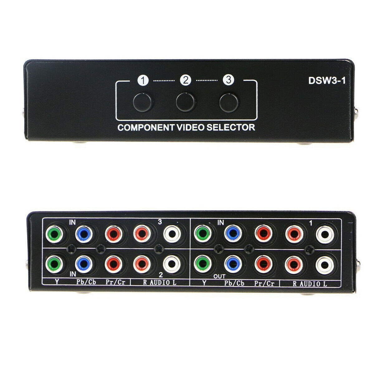 3-Way Component Av Switch Selector 3in1 Uitgang Switcher Voor Tv Xbox 360 Wii PS2 PS3 Component Av Switch selector 3 Cut 1 Uitgang