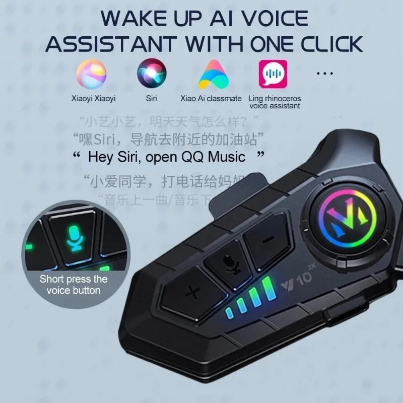 Motorrad Helm Intercom Bluetooth Headset Wasserdichte Drahtlose Freisprecheinrichtung Interphone Helm Lautsprecher Kopfhörer Kopfhörer