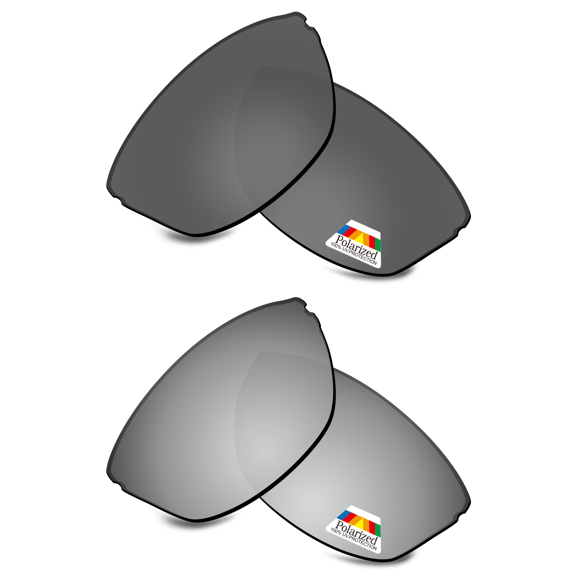 Bwake Polarisierte Ersatz Linsen für-Maui Jim Banyans MJ412 Sonnenbrille Rahmen-Mehrere Optionen: Black-Satin Silver