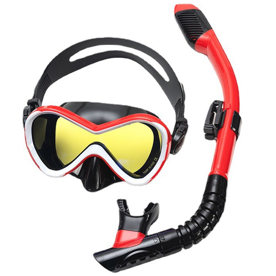 Ensemble de plongée en apnée pour enfants, lunettes de natation Anti-buée avec jupe en Silicone, équipement pour garçons et filles: Yellow