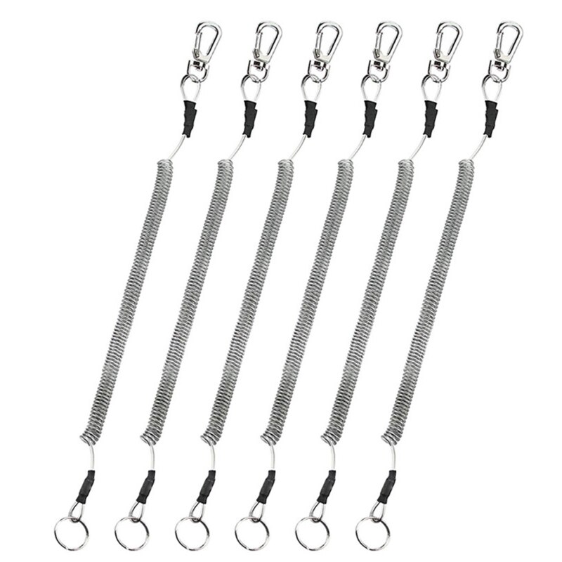 HERCULES Heavy Duty Retractable Coiled Fishing Lanyard – Rod Tether With Grippers