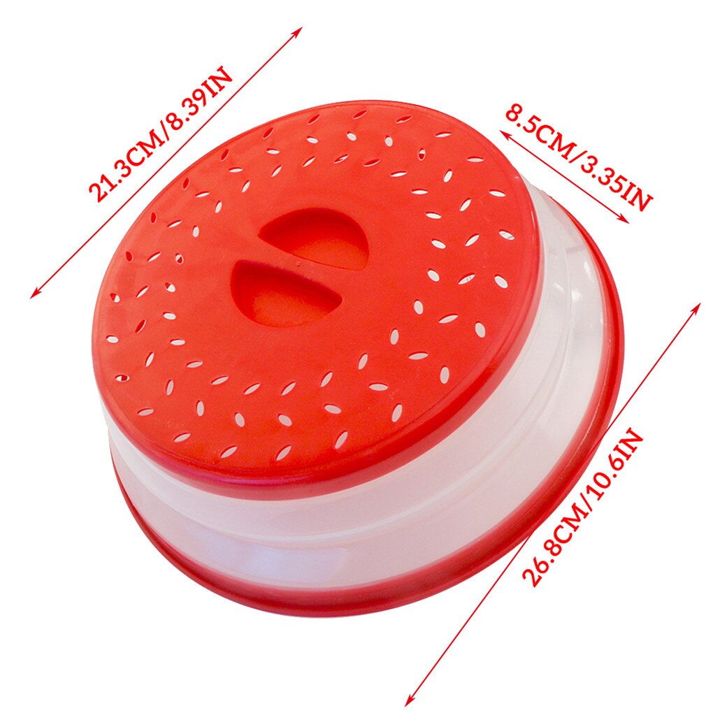 Collapsible Microwave Splash Proof Cover Food Fruits Vegetables Washing Lid Plastic Plate: 01