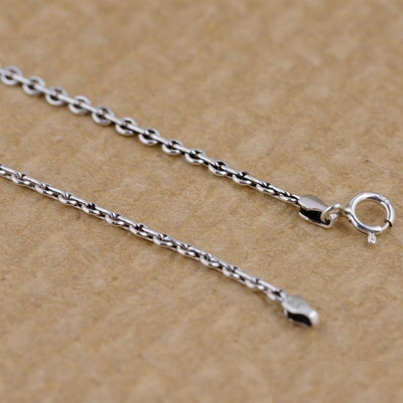 Collier Vintage en argent Sterling S925 pour hommes et femmes, chaîne ronde à boucle croisée, thaïlandaise, bijoux