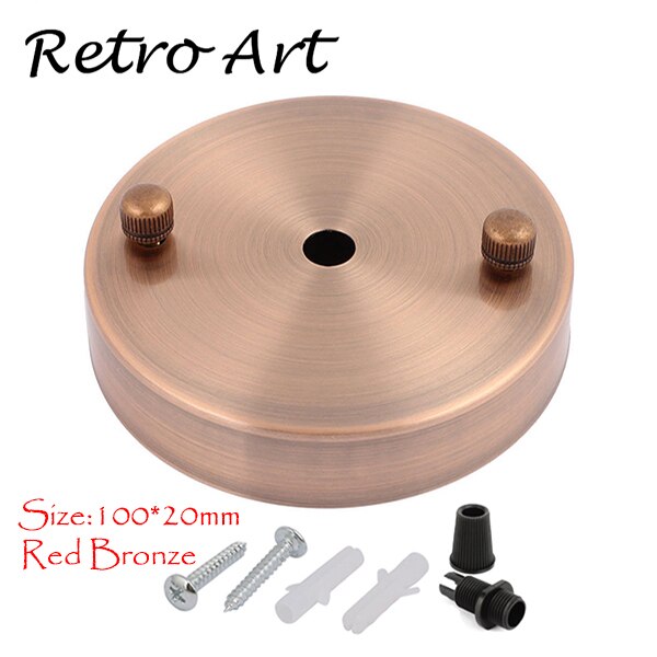 vintage Metal Ceiling Rose edison style Ceiling Canopy antique industrial bronze ceiling plate: Red Bronze