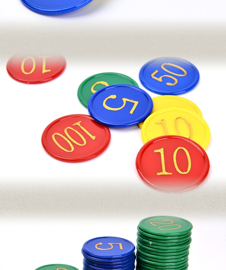 160Pcs/Set Plastic Poker Chip Stamping Gilding Chip Mahjong Poker Game Tokens Family Party Entertainment Club Pub Travel Game