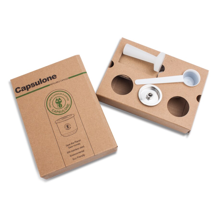 Capsulone para cafetera illy, cápsula reutilizable recargable de Metal de acero inoxidable, apta para máquina de café illy: 1pod  1PP tamper