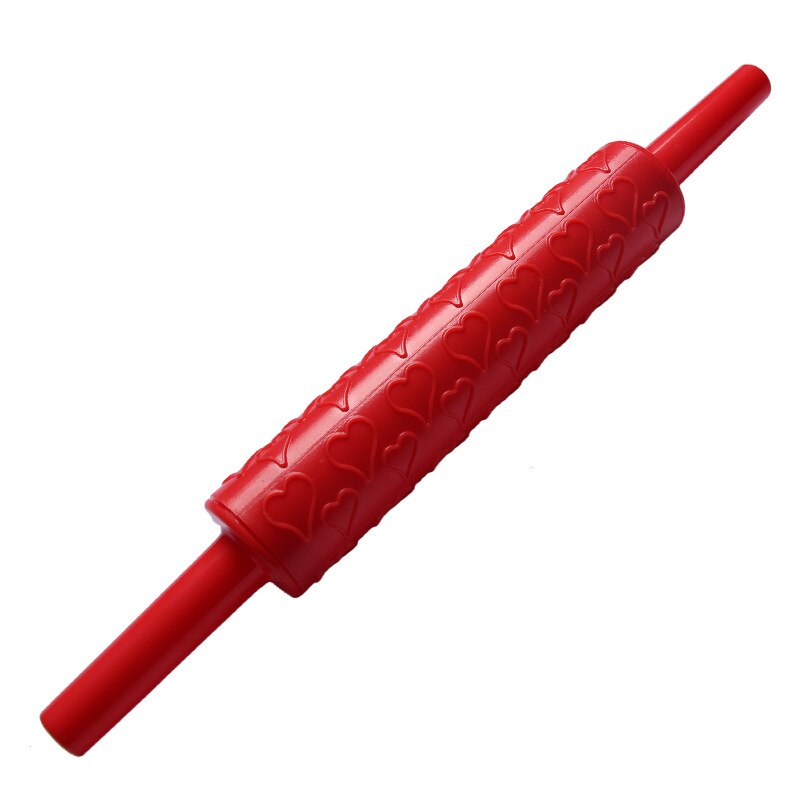 1 stk plastik mønster kagerulle prægerulle sugarcraft dekoration kagerulle gør det selv køkken bageværktøj: Rød