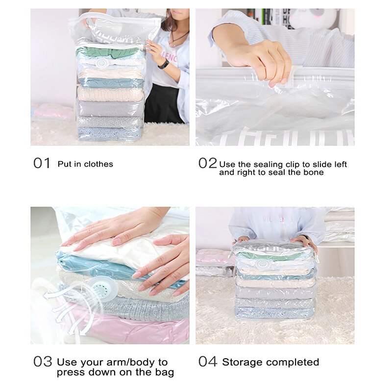 Vacuum Compression Bag Suction-Free Storage Bag Thickened Three-Dimensional Clothes Sorting And Packing Household Vacuum Bag